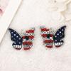 Venta caliente transfronteriza: pendientes, collar, llavero y colgante de acrílico de doble cara con diseño de mariposa y pollo del Día de la Independencia de Estados Unidos.