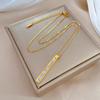 [acero de titanio de cuerpo completo] Fritillaria tira larga temperamento personalidad viento minimalista horno collar de oro real femenino cadena clavícula ins