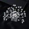 Acessórios de Casamento Europeus e Americanos Pente de Noiva Headdress de Pérola Feito à Mão Pente de Cabelo de Liga de Strass Fabricante Acessórios Atacado