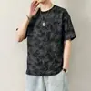 Camiseta de Verano de Manga Corta y Cuello Redondo para Hombre Nueva Estampada a la Moda de Media Manga Ropa Superior Camiseta para Hombre Transfronteriza