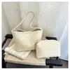 Bolso de axila tejido retro nuevo 2026, bolso de mano estilo cesta de cuero suave PU, bolso tote, bolso de trabajo y bolso para mamá