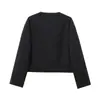 Exportación Transfronteriza Ropa de Mujer Otoño 2025 Estilo Europeo y Americano Moderna Chaqueta Bomber con Bolsillo Decorado 0518260