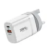Carregador de Pé Dobrável 45W Pd Adaptador de Nitreto de Gálio 30W Pd Carregador 20W de Pé Substituível Padrão Europeu, Britânico e Australiano