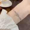 Pulseira de Flor de Zircônia Ultra Brilhante de Luxo de Nicho, Exquisita, Moderna, Simples, Versátil, Joias de Alto Padrão com Estilo Ajustável Venda por Atacado