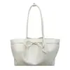 Bolso de mano de nicho de alta gama coreano, bolso tote de gran capacidad, lazo de moda, bolso dulce para el hombro