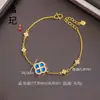 Pulsera de calabaza mariposa oro antiguo de alto color láser tienda de oro con joyería flash nicho lujo cuatro hojas