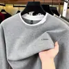 Moletom Lyocell Tencel Estilo Old Money para Homens, Novo Outono 2026 Moda de Alta Qualidade Moletom Masculino Falso Duas Peças