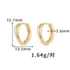 Pendientes de Aro Finos Lisos para Mujer, Chapados en Cobre con Oro de 14K, Texturizados, Pendientes Redondos Sencillos, Versátiles para el Trabajo, Antialérgicos
