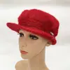 Boina de Pico de Pato de Moda Estilo Coreano Sombrero de Lana Tejido Versátil Otoño e Invierno Forrado de Felpa Resistente al Frío Sombrero Cálido a la Moda