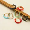 Aretes de Acero Inoxidable con Forma de C y Flor de Cristal, Aretes con Perlas, Aretes para Mujer Europeos y Americanos, Venta al por Mayor Transfronteriza