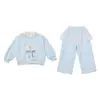 Conjunto de Niña Colección Primavera 2026 Estilo Nuevo Infantil Primavera y Otoño Súper Lindo Conjunto de Elsa con Adorno de Encaje Moderno y Genial