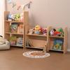 Estante de Livros Infantil de Madeira Maciça Combinação Multi-Camada Área de Leitura do Quarto Infantil Pequena Estante Estante para Livros Ilustrados Rack de Armazenamento de Brinquedos para Bebês