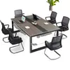 Mesa de Conferência Mesa Longa Minimalista Escritório Mesa e Cadeira Modernas Combinação Sala de Conferências Treinamento Mesa Longa Estação de Trabalho Mesa de Escritório