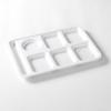 Plato de Vajilla Xiangyuan Meimamine Blanco Engrosado Rectangular Cinco Compartimentos Seis Compartimentos Plato Separador Comedor Plato para Estudiantes