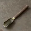 Juego de Té de Gres Accesorios Madera Maciza de Ébano Ceremonia del Té Seis Caballeros Juego Juego de Herramientas para Preparar Té Porta Té Cucharita de Té Aguja de Té