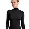 Ropa de Mujer de Comercio Exterior Europeo y Americano, Camiseta Básica de Cuello Alto Ajustada Transfronteriza, Elegante Ropa de Primavera, Se Puede Usar como Capa Exterior, Top de Manga Larga