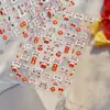 Pegatinas para Uñas Kitty Danza del León Año Nuevo Año del Caballo Lingote Rojo de Fortuna y Riqueza Pegatinas de Decoración para Uñas 3D en Relieve