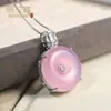 Pendente Ping An Kou Rosa Flor de Cerejeira Ágata Natural Incrustada Corrente de Clavícula Pingente Design de Nicho de Luxo