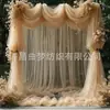 Cortina de Gaze Suíça Mais Vendida na Amazon Transfronteiriça Decoração de Festa de Casamento ao Ar Livre Layout do Local Decoração de Arco de Casamento