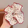 Elásticos de Cabelo Infantis Vermelhos Retrô Estilo Hong Kong para Meninas, Elásticos para Coque Que Não Danificam o Cabelo, Elásticos de Cabelo