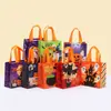 Bolsa de Tecido Não Tecido Halloween Desenho Rosto de Fantasma Lanterna de Abóbora Bolsa Tote Festa Sacola para Doces Presentes Embalagem Laminada