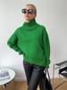 2026 Amazon Europeo y Americano Transfronterizo Otoño e Invierno Holgado Cuello Alto Simple Casual Color Sólido Suéter de Punto Jersey Versátil