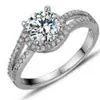 Europa y Estados Unidos transfronterizos anillo de circón versátil simple exquisito lujo ligero personalizado moda diseño de anillo de diamante anillo r1091