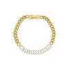 Nueva Pulsera Cuadrada de Zirconia con Costuras de Lujo Nicho, Estilo Europeo y Americano ins, Acero Titanio Oro 18K, Joyería de Mano E030