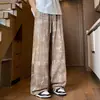 Pantalones Rectos de Jacquard con Caída Estilo Americano Mt-2606 para Hombre, Marca de Tendencia Primavera y Otoño, Holgados de Pierna Ancha, Casuales, Largos