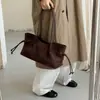 Bolsa Feminina Estilo Coreano Nova Outono 2026 Simples Retrô de Ombro Bolsa de Mão Grande Capacidade Casual Bolsa Tote de Ombro Único