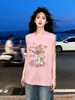 Estilo Urbano Americano Creativo Estampado de Florero Algodón Puro Deportivo Sin Mangas Camiseta sin Mangas para Mujer Verano Casual Tops de Pareja