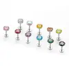 Aço de Titânio F136 Fundo de Tigela Pontiagudo Zircônia Cravejada com Garras 5A Titânio G23 Zircônia Cravejada com Garras Brincos de Lábio Piercing de Nariz Acessórios