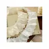 Encaje de Algodón Perforado Blanco/Albaricoque de Hilo de Algodón Arrugado de 5.5 cm de Ancho Soluble en Agua para Decoración de Textiles del Hogar y Ropa