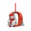 Producto Nuevo Transfronterizo 26 Letras Muñeco de Nieve Bebé Colgante de Navidad Árbol de Navidad Plano Acrílico Colgante Decoración del Hogar