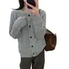 Abrigo Suéter Grueso y Suave Estilo Coreano para Mujer, Nuevo Estilo Otoño e Invierno 2025, Holgado y Versátil, Cárdigan Cálido de Punto
