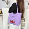 Nova Bolsa de Ombro Acolchoada em Formato de Coração Ins Bolsa Tote com Estampa de Cereja Desenho Animado Fofo Bolsa de Mão de Compras Feminina