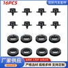 16 Piezas Adecuado para Volkswagen Golf Jetta Base de Fijación de Moldura Clip de Perilla Clip para Alfombrilla Set