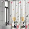 Cortina de Ducha Transfronteriza Patrón Floral de Diente de León Mariposa Impresión Digital Impermeable y Antimoho para Baño Inodoro Cortina Divisoria