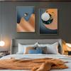 Brahma Pintura Decorativa de Lujo Ligero Moderno Pluma Azul Abstracto Personaje Pintura Colgante Mural Sala de Estar Cabecera Dormitorio Principal Pintura de Pared