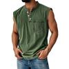 Camiseta Explosiva sin Mangas Europea y Americana 2025 Amazon para Hombres Jóvenes Casual Moderna de Botones Abiertos Camiseta Wish Venta al por Mayor