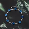 2024 Huabi Joyería Retro Europeo y Americano Corindón Artificial Redondo Pulsera Sencilla Pulsera Piedra de Heroína 8mm