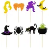 Banner de Decoração de Festa de Aniversário Temática de Bruxa Transfronteiriça Topper de Bolo de Aniversário de Halloween Faixa de Aniversário Guirlanda