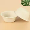 Tazón de papel desechable al por mayor tazón pequeño para arroz color natural para llevar a casa tazón redondo ensalada postre comida ligera tazón biodegradable
