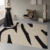Alfombra de Piso Estética Minimalista para Sala de Estar de Hogar Cuadrada Vintage Lavada Impresa Alfombra Sencilla para Mesita de Noche de Tienda Completa