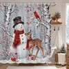 Cortina de ducha para fiesta de Navidad de Amazon Temu, superventas, con estampado digital de un árbol de Navidad, un diseño simple y elegante para uso en el hogar y el baño