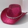 Sombrero de Copia Neutral Estilo Europeo y Americano Accesorios Flor Diamante Pedrería Cinturón Sombrero de Ala Ancha Adecuado para Carnaval