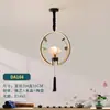 Luminária de Entrada Estética Cor de Noz Transfronteiriça com Proteção para os Olhos, Luminária Pendente Vintage Estilo Song para Sala de Chá, Luminária de Cabeceira para Pousada Novo Estilo Chinês