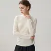 Suéter Pulóver de Manga Larga Fino de Cachemir con Cuello Redondo para Mujer, Capa Base Delgada, Otoño Invierno Nuevas Llegadas