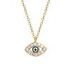 Collar Ojo del Diablo de Plata de Ley S925 Original con Micro-Incrustaciones y Esmalte al Fuego para Mujer Lujo Accesible Retro Europeo y Americano Cadena Clavicular de Venta Caliente Transfronteriza