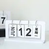 Decoración de Mesa Creativa Estilo Europeo Calendario de Escritorio de Madera Blanco Puro Letrero de Fecha para Entrada Guardería Accesorio de Fotografía